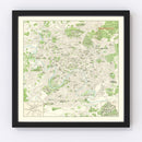 Vintage Map of Moscow, Russia 1968