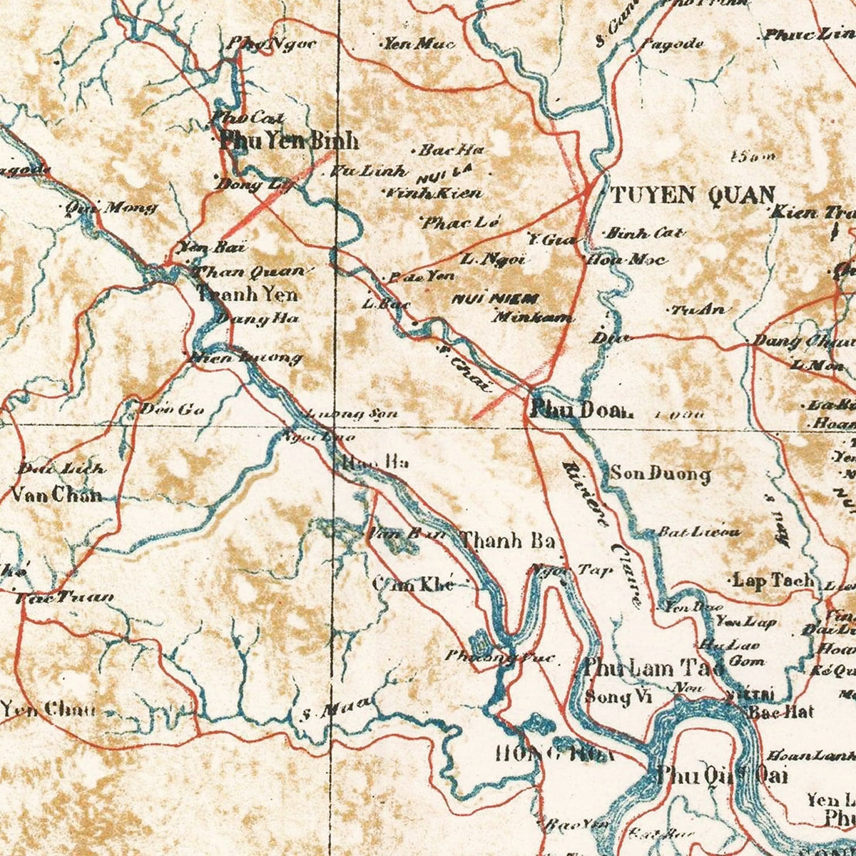 Vintage Tonkin, Vietnam Map 1889, photo 2 of 5