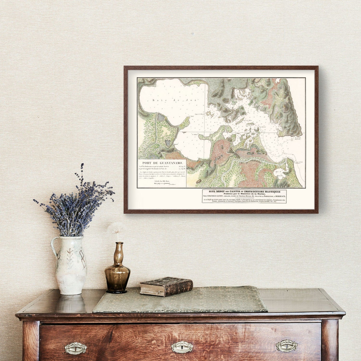 Vintage Guantanamo Bay Cuba Map 1830, photo 3 of 5