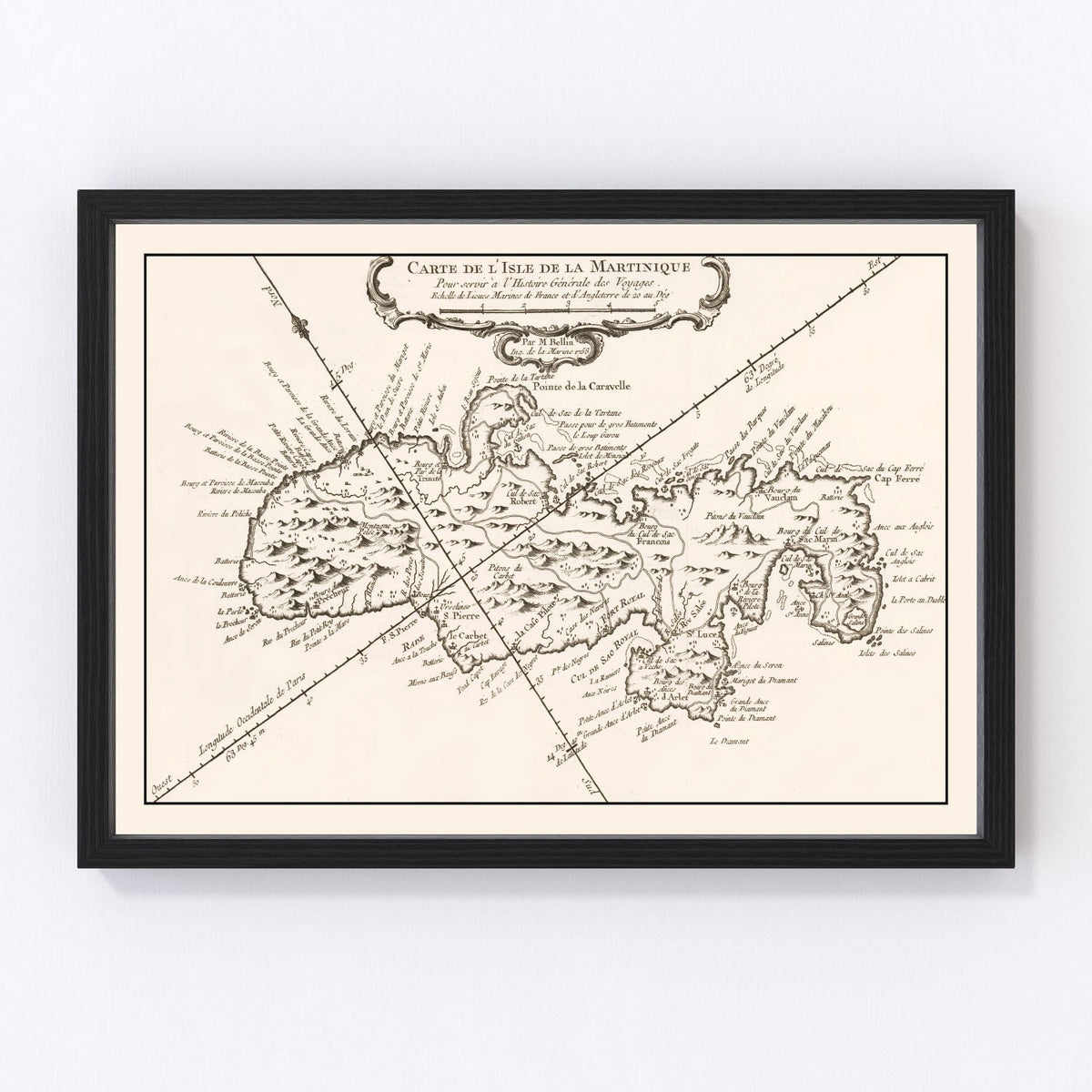 Vintage Martinique Map 1780