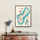 Vintage Guam Map 1955