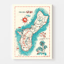 Vintage Guam Map 1955