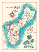 Vintage Guam Map 1955