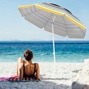 6.5 Feet Beach Umbrella with UPF50+ Sun Protection and Push Button Tilt-Colorful by LJGDeals