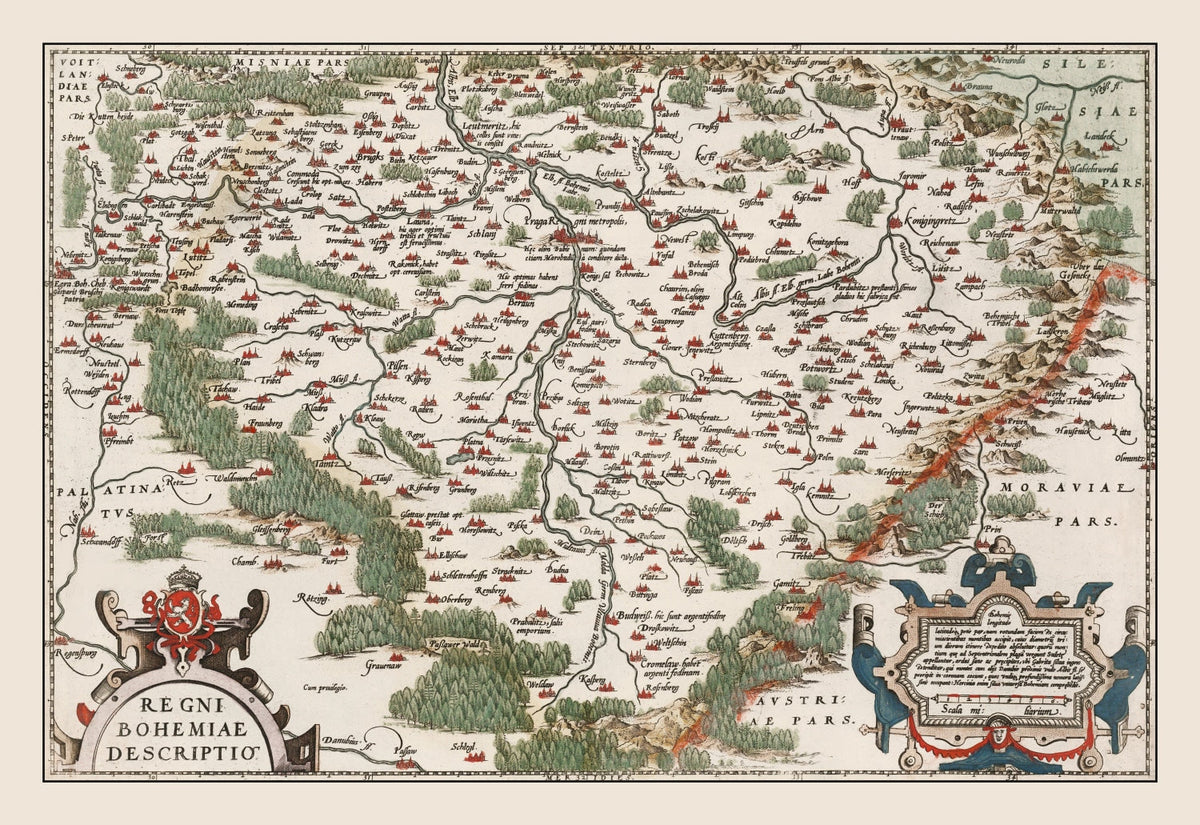 Vintage Bohemia Map 1587, photo 5 of 5