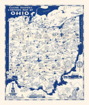 Vintage Map of Ohio 1939
