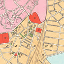 Vintage Map of Panama City, Panama 1950