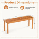 Acacia wood outdoor bench with slatted seat for garden by LJGDeals