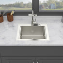 21" Drop In Kitchen Sink With Pull Out Faucet And Sink Cover, 16 Gauge - Brushed Nickel by HouseOfZazla