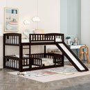 Low Bunk Bed With Slide, Fence And Ladder by HouseOfZazla