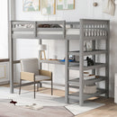 Loft Bed With Storage Shelves And Under Bed Desk by Unique Piece Furniture