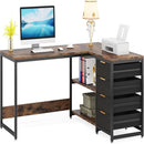 L-Shaped Computer Desk With Drawers And Shelves, Workstation For Home Office by HouseOfZazla