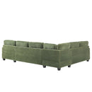 Upholstered U-Shaped Sectional Sofa With Movable Ottoman And Side Storage Pockets by HouseOfZazla