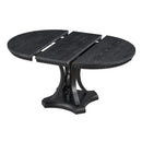 5 Piece Dining Set Extendable Round Table And 4 Chairs - Black / Oak by HouseOfZazla