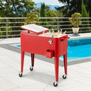 Red Portable Outdoor Patio Cooler Cart by LJGDeals