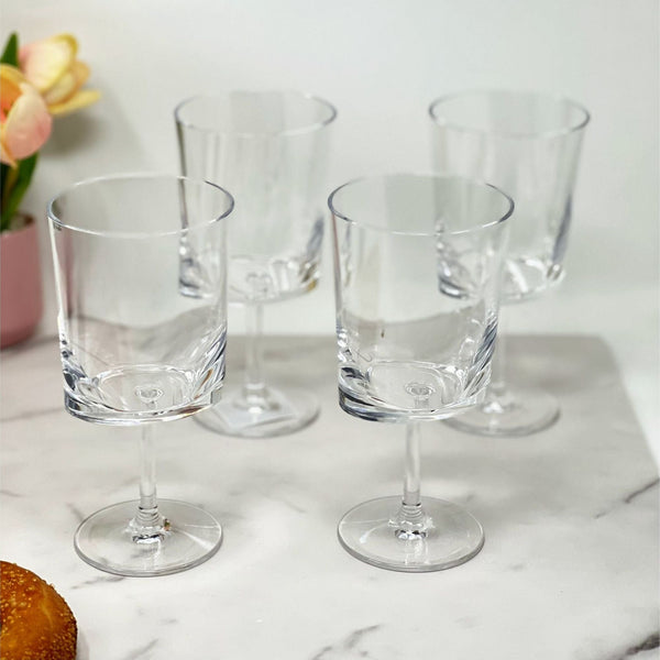 Halo - Leadingware Oval Plastic Wine Glasses (Set of 4) Unbreakable Bpa Free Acrylic, 12Oz - Clear, photo 2 of 5