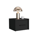 Floating Nightstand, Space Saving Design With Handy Drawer And Surface - Black by HouseOfZazla
