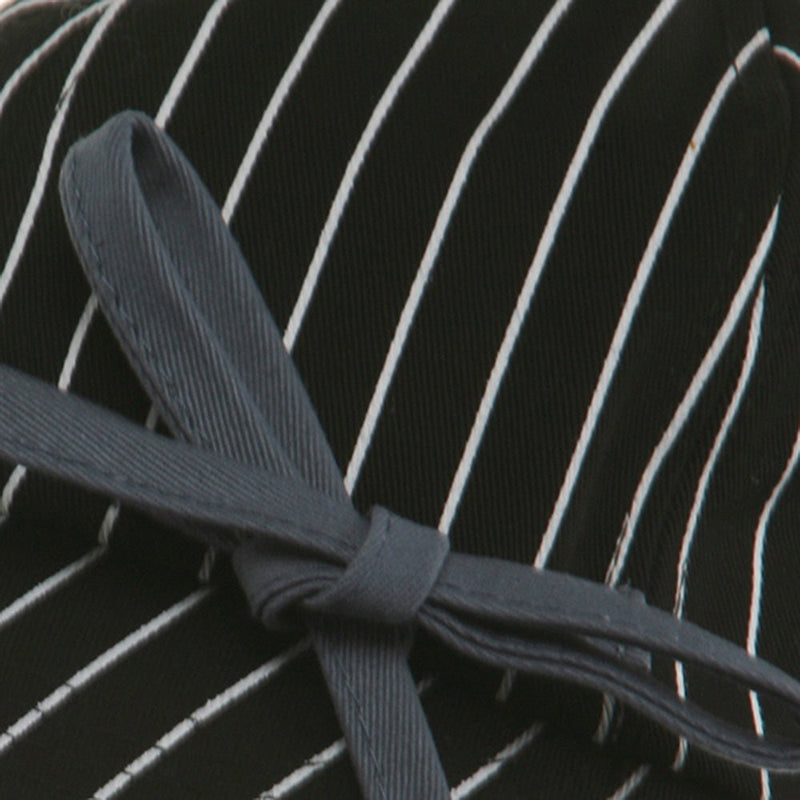 Ladies White Stripe 6 Panel Newsboy Hat