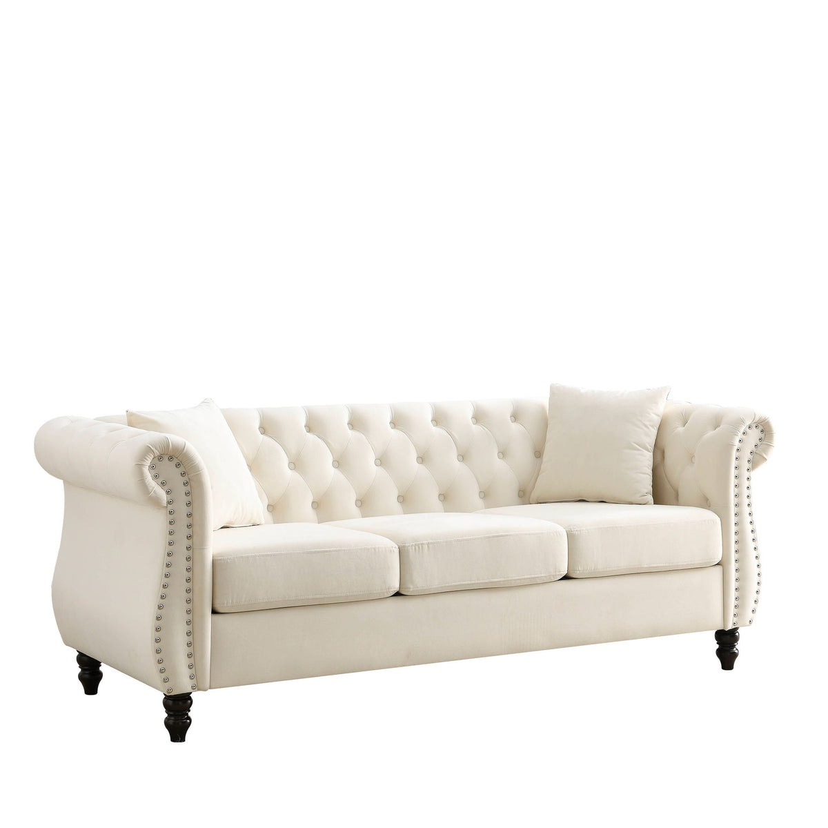 Chesterfield Sofa With Rolled Arms And Nailhead Trim, photo 12 of 40