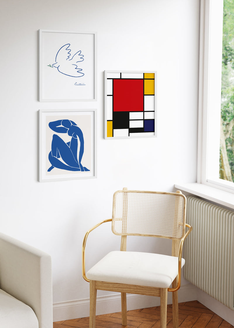 16x20 in, Set of 3, White Aluminum