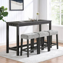 Bar Table Set with Power Outlet, Bar Table and Chairs Set, 4 Piece Dining Table Set, Industrial Breakfast Table Set, for Living Room, Dining Room, Game Room by Montret