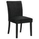Dermott Upholstered Parson Dining Side Chair Black (Set of 2)