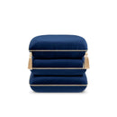 Monarch 19.5" Squared Upholstered Ottoman with Bullion Fringe