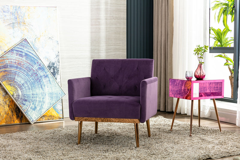 Accent Chair, leisure single sofa with Rose Golden feet