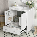 Bathroom Vanity With Single Sink, Combo Cabinet Undermount Sink, Bathroom Storage Cabinet With Two Doors And A Drawer, Soft Closing, Multifunctional Storage, Solid Wood Frame by HouseOfZazla