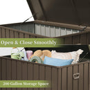 200 Gallon Outdoor Storage Deck Box Waterproof, Large Patio Storage Bin by HouseOfZazla