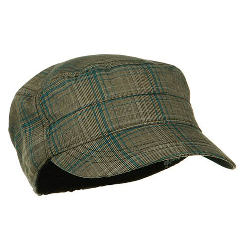 Fashion Plain Insulation Lining Army Cap