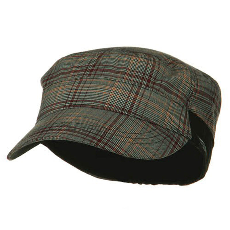 Fashion Plain Insulation Lining Army Cap