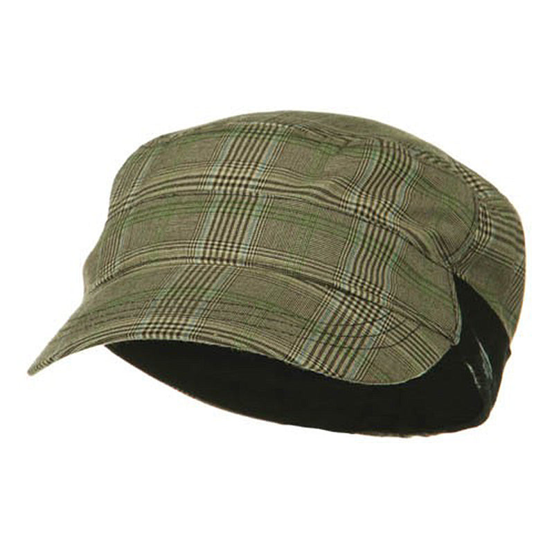 Fashion Plain Insulation Lining Army Cap