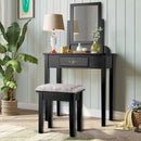 Vanity Dressing Table Stool Set with Large Makeup Mirror by LJGDeals