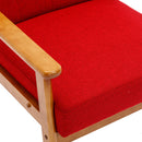 Accent Chairs Set of 2 with Side Table, Mid Century Modern Accent Chair, Wood and Fabric Armchairs Side Chair, Lounge Reading Comfy Arm Chair for Living Room, Bedroom, Office