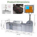 Blazon 128-Inch 6-Burner 120K BTU Outdoor Kitchen Island With Pizza Oven, Rotisserie & Refrigerator (SAK75770) by SAKSBY WHOLESALE