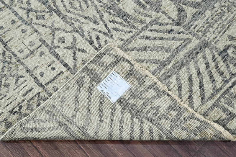 5x7 Gray, Beige Hand Knotted 100% Wool Tibetan Modern & Contemporary Oriental Area Rug