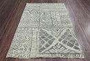 5x7 Gray, Beige Hand Knotted 100% Wool Tibetan Modern & Contemporary Oriental Area Rug
