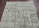 5x7 Gray, Beige Hand Knotted 100% Wool Tibetan Modern & Contemporary Oriental Area Rug