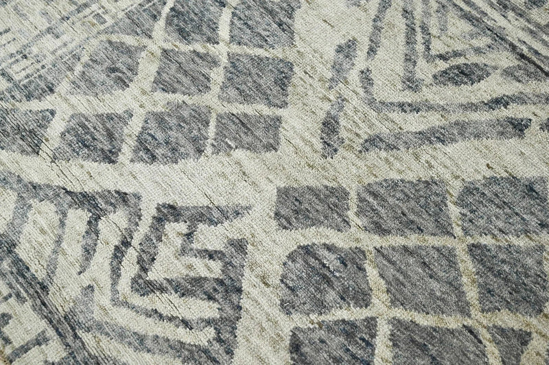 5x7 Gray, Beige Hand Knotted 100% Wool Tibetan Modern & Contemporary Oriental Area Rug