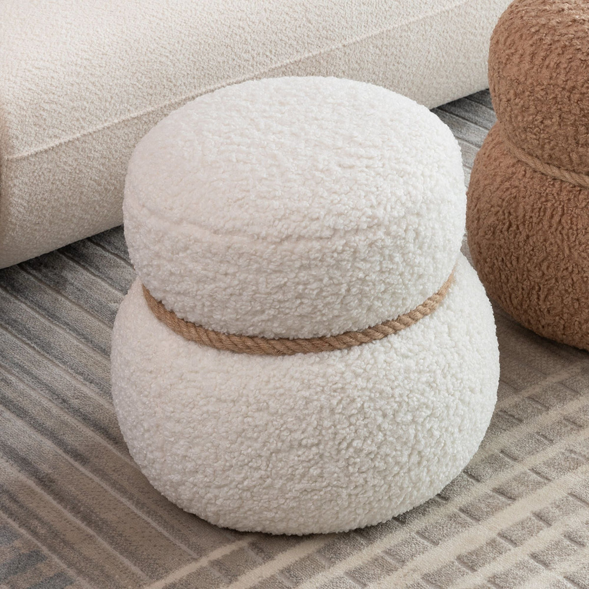 Snowman Stool With Cushion And Solid Wood Frame, photo 6 of 30