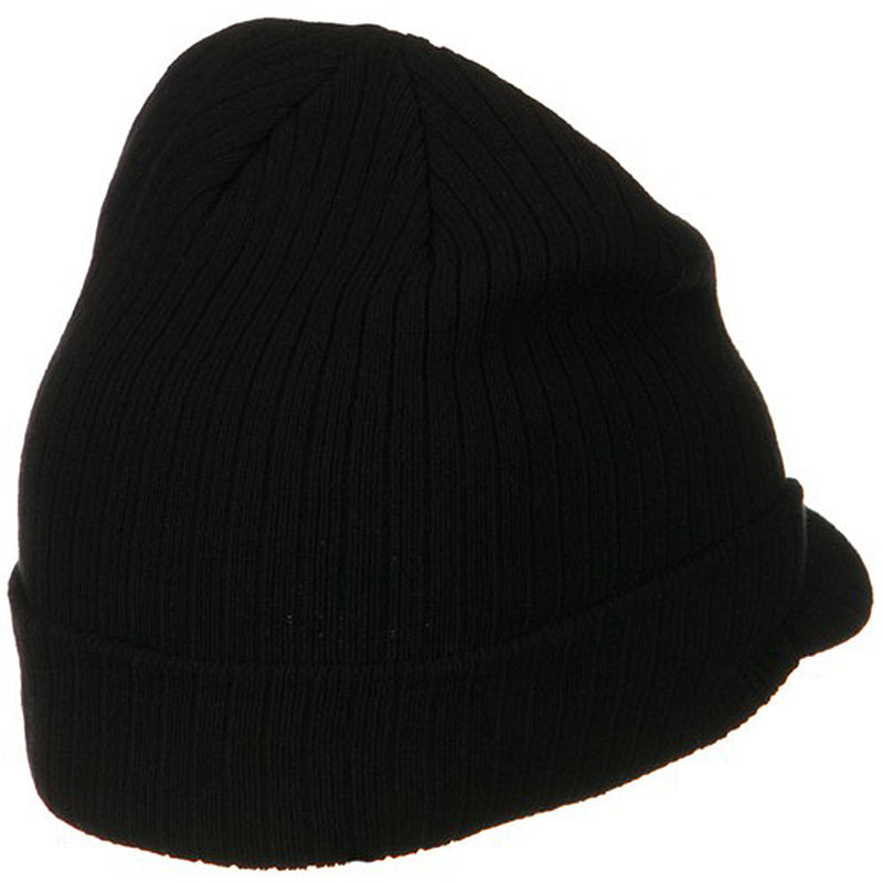 Big Knit Ribbed Beanie with Visor
