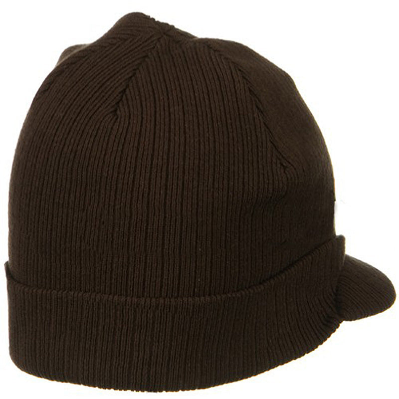Big Knit Ribbed Beanie with Visor