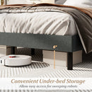 Queen Size Upholstered Bed Frame Linen Platform Bed-Dark Gray by LJGDeals