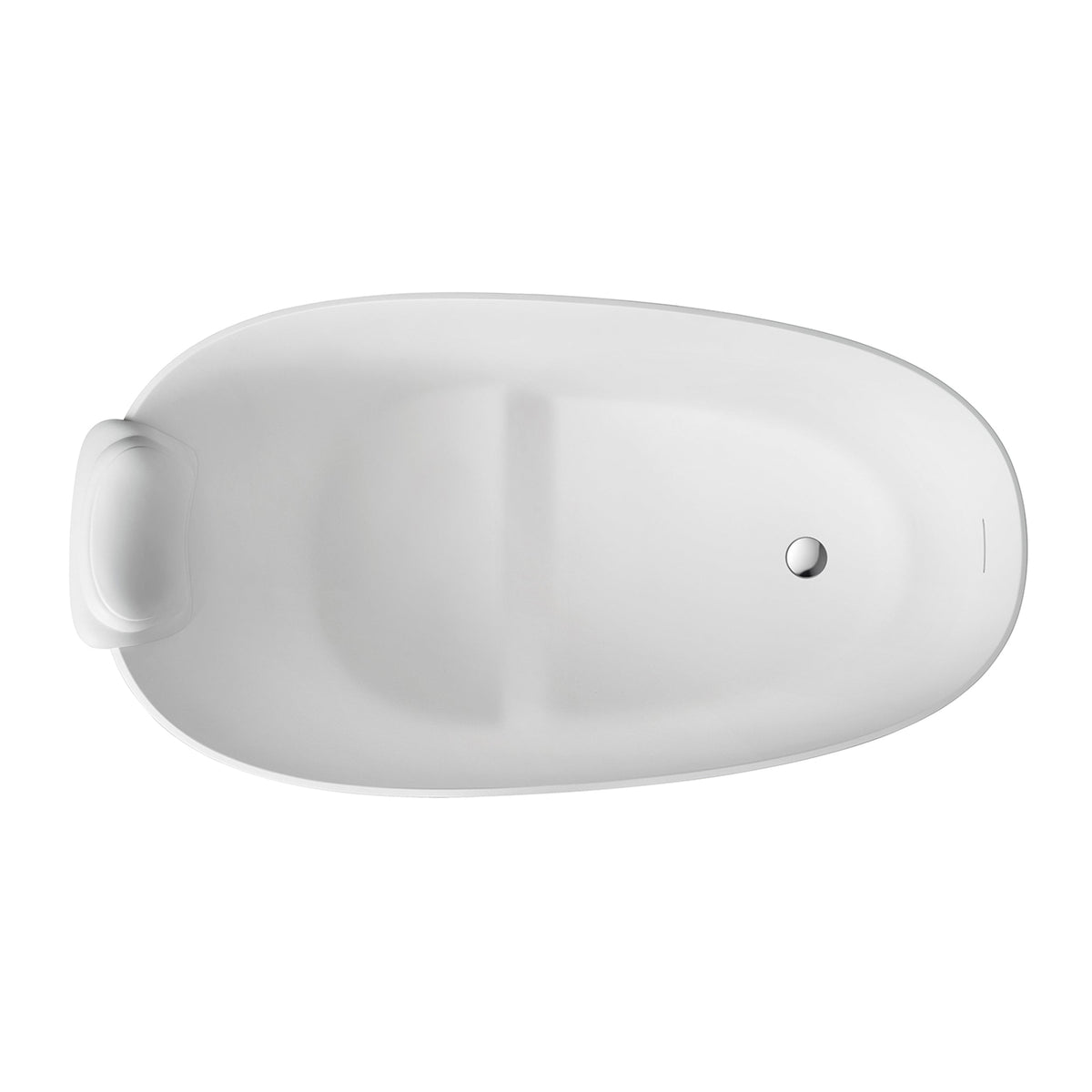 51" Solid Surface Oval Freestanding Glossy Bathtub, photo 8 of 10