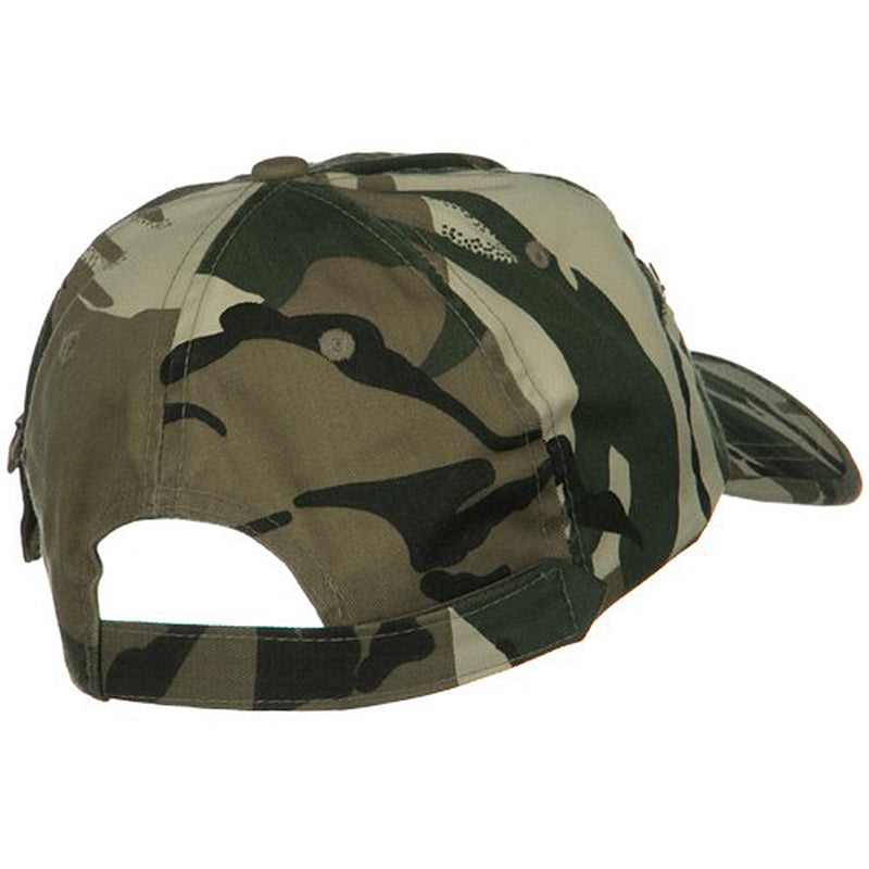 Casual Style Camo Washed Pocket Cap