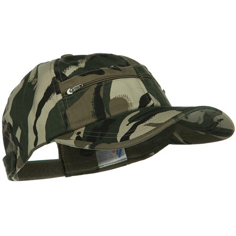 Casual Style Camo Washed Pocket Cap