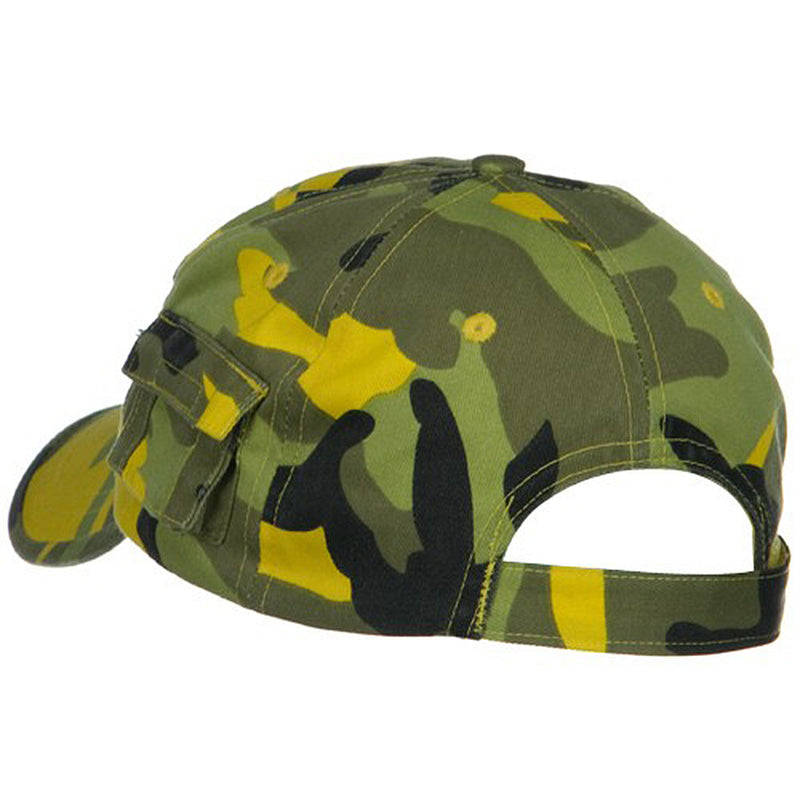 Casual Style Camo Washed Pocket Cap