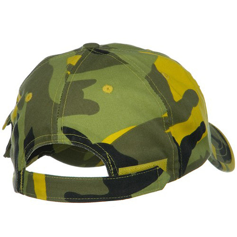 Casual Style Camo Washed Pocket Cap