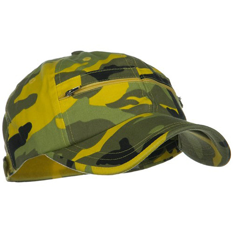 Casual Style Camo Washed Pocket Cap